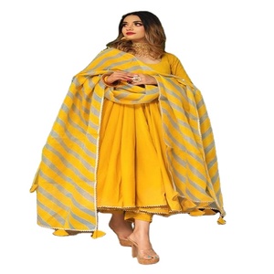 Trajes de Fiesta de Diseño con Bordados, de Cuero Genuino, Estilo Pakistaní, Salwar Kameez y Plazzo para Niñas, al por Mayor - Product Image 4