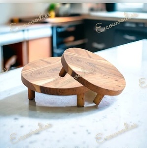 Tablero de pastelería rodante de madera redonda de diseño atractivo para el hogar y el restaurante Cocina que sirve tablero de Chapati rodante - Product Image 2