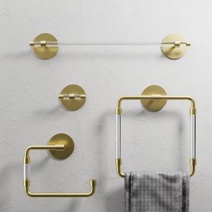 Toalleros de metal y acrílico aptos para entornos residenciales y comerciales, bellamente elaborados por artesanos indios. - Product Image 1