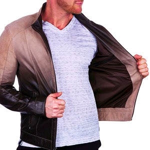 Colección de invierno Estilo de lujo Chaqueta de cuero de motorista de moda para hombres Chaqueta de moto transpirable y de cuero de vaca original para hombres - Product Image 4