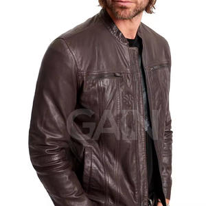 Chaqueta de Motociclista de Cuero Genuino para Hombre, Estilo Casual de Invierno, con Capucha, Ecológica, Transpirable, de Lona, Precio de Fábrica - Product Image 5