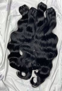 Extensiones de Peluca de doble dibujado de pelo virgen indio crudo auténtico paquetes colección templo suministro de cabello humano - Product Image 5