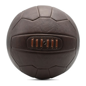 RETRO Heritage Brown Leather Soccer <b>ball</b> Vintage Leather Soccer <b>Ball</b> 18 Panel Retro Look High Quality Real Leather - Product Image 2