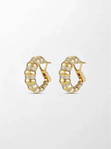 Boucles d'oreilles créoles élégantes en or jaune 14 carats avec diamants ronds de 1,27 ct G-H VS cultivés en laboratoire – Style minimaliste et affirmé pour le quotidien - Product Image 3