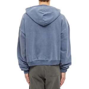 Full Zip Hoodie for Men Cotton Fleece Sweatshirt with Adjustable Hood Casual Streetwear Jacket - Product Image 4