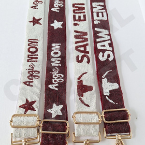 Aggie Mom Star ลูกปัดเม็ดกระเป๋าปรับได้สายรัดเครื่องประดับแฟชั่นที่มีรูปร่างและการออกแบบที่กำหนดเองสายกระเป๋าลูกปัด - Product Image 1