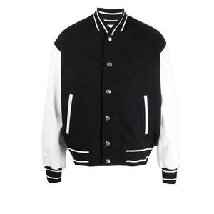 Vestes à manches en cuir avec logo personnalisé Vestes de baseball Letterman Vestes en cuir de laine - Product Image 1