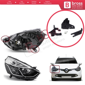 Support de fixation de phare BHL517, kit de réparation avec languettes, côté droit, pour Clio MK4 BH KH Estate HB Van 2012-2020 260106624R - Product Image 5