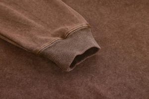 100% fibre de bambou hommes surdimensionné lavage à l'acide sweat à capuche à manches longues pull avec poches brodées en détresse pour la saison d'automne - Product Image 3