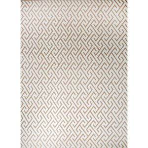 พรมขนสัตว์ถักมือสีน้ำตาลเบจลายเรขาคณิตสำหรับตกแต่งห้องนั่งเล่น พรมปูพื้นทรงสี่เหลี่ยมผืนผ้าขนาดใหญ่ หนา 10 มม. รุ่น PKJW-12 - Product Image 1