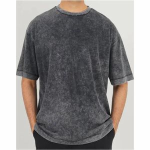 Camiseta para hombre Venta al por mayor High Street Hip Hop Custom Logo Oversized Acid Wash Camiseta Hombres Vintage Washed T Shirt - Product Image 6