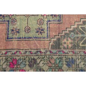 Turkish Rug, 1.9x3.1 ft Vintage Rug, <b>Red</b> Blue Bordered <b>Wool</b> Rug - Product Image 5
