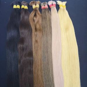 Precio al por mayor Extensiones de cabello a granel de alta calidad 100 gramos 26 pulgadas Doble dibujado Color claro - Product Image 1
