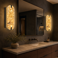 Applique murale moderne en albâtre, luminaires de vanité en pierre noire pour miroir de salle de bain, chambre, couloir et salon