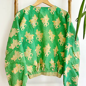 Vente chaude Vintage toutes saisons portant des robes Kantha Kimonos dans des robes de veste ouverte Style unisexe dans l'impression florale traditionnelle - Product Image 1