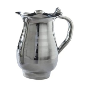 Jarra de agua potable decorativa para casa, jarra de cobre aislada con acabado pulido brillante, jarra contenedora de agua potable - Product Image 3