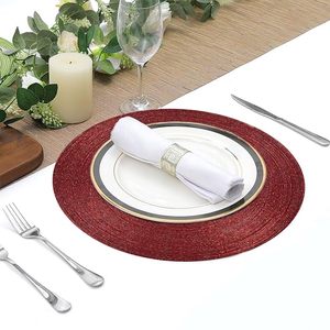 Best Parties Tableware Decorative Red Glass <b>Beaded</b> Rounded <b>Placemat</b> for Parties & Other Functions - Product Image 4