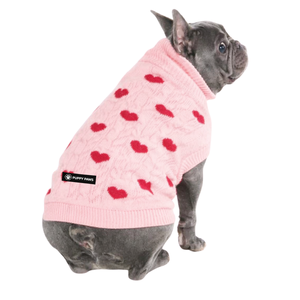 Suéter de Punto para Perro con Corazones, Cálido para Invierno, Suave, con Patrón de Amor, Ropa Cómoda para Perros - Product Image 2