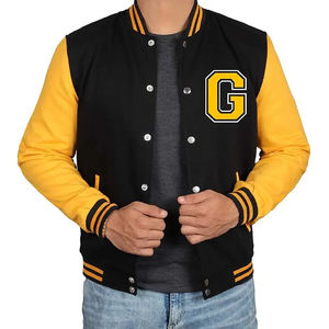 แจ็คเก็ตหนังตัวแทนทิ้งระเบิดสำหรับผู้ชายเสื้อแจ็กเก็ตทีมมหาวิทยาลัยโลโก้สำหรับฤดูหนาวออกแบบได้ตามต้องการ - Product Image 1