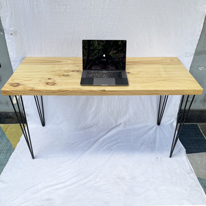 140x60cm <b>Computer</b> <b>Desk</b> with 4cm Thick Pine Wood and Hairpin Iron Legs SPD68157 - Product Image 3
