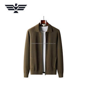 Chaqueta de Punto con Cremallera Informal de Alta Calidad Unisex, Color Sólido, Ligera, Transpirable, Suéter para Otoño e Invierno con Logotipo Frontal - Product Image 4