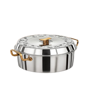 Ensemble de couvercles pour hotpot en acier inoxydable, trois pièces, qualité supérieure, vaisselle artisanale pour la maison et les restaurants, compatible lave-vaisselle, gaz