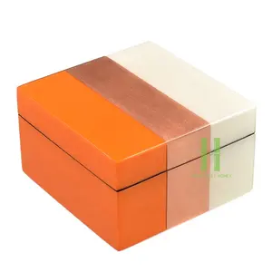 Kotak pernis perhiasan buatan tangan Vietnam kualitas tinggi kotak pernis sesuai ukuran kotak berkilau dekoratif cat tangan dari kerajinan HNH