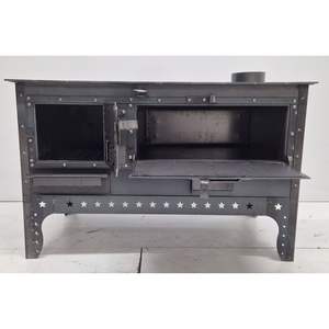 Poêle de cuisine Dorello Black Sea avec foyer en verre et poêle à granulés de bois pour le chauffage au bois - Product Image 4