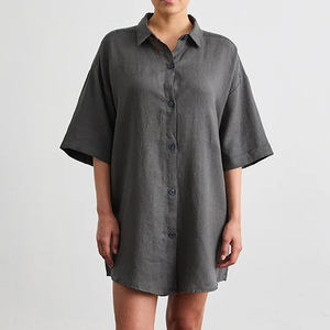 <span class=keywords><strong>Camicie</strong></span> <span class=keywords><strong>da</strong></span> <span class=keywords><strong>Notte</strong></span> in Lino e Cotone per Donne, Camicia <span class=keywords><strong>da</strong></span> <span class=keywords><strong>Notte</strong></span> Organica <span class=keywords><strong>con</strong></span> <span class=keywords><strong>Bottoni</strong></span>, Pigiama Sostenibile a <span class=keywords><strong>Maniche</strong></span> <span class=keywords><strong>Corte</strong></span> - Product Image 1