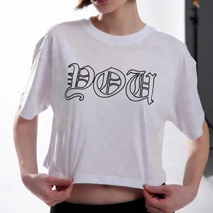 เสื้อยืดตัดสั้นชิคสำหรับผู้หญิงสไตล์สตรีทลำลองฤดูร้อนน้ำหนักเบาใส่สบาย - Product Image 1