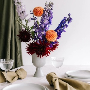 Diseño hecho a mano hogar y oficina florero de Metal decorativo maceta de mesa de hierro gris con Base estilo costero - Product Image 2