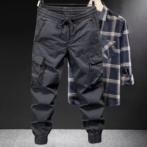 Trendy Casual Breathable Cotton Flame Retardant Work Pants Loose <b>Cuffed</b> Solid Color Men's American Style Loose Fit <b>Trousers</b> for - Product Image 1