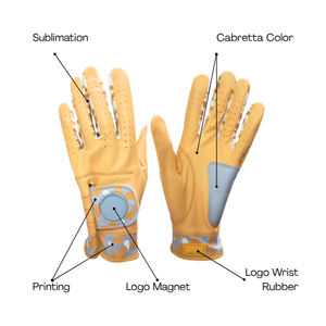 Gants de golf Cabretta respirants personnalisés pour hommes et femmes, couleur, impression par sublimation, logo personnalisé, caoutchouc magnétique, main gauche droite, sport - Product Image 6