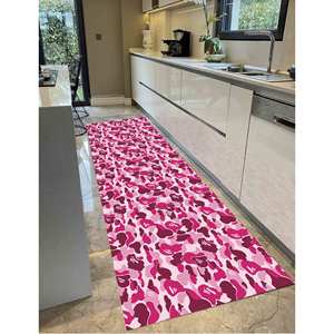 Tapis à motifs rose, tapis rose poudré, tapis imprimé pour chambre de fille, tapis fin non tissé - Product Image 4