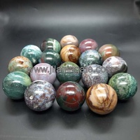 Boule d'agate jaspe naturelle fantaisie, sphères de pierres précieuses polychromes, motif d'amour Feng Shui fait main, décoration intérieure, pierre du Gujarat JILANI