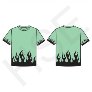 T-shirt unisexe en coton avec motif flamme, graphique tendance - Product Image 3