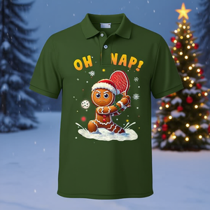 Maglietta Promozionale Natalizia per Pickleball con Motivo Omino di Pan di Zenzero - Edizione Festiva - Product Image 3