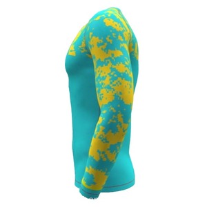 Camisetas y Tops de Manga Larga de Secado Rápido para Hombre, Material de Poliéster/Nailon, Estampado por Transferencia de Calor, 240g, Textura Amarilla - Product Image 5