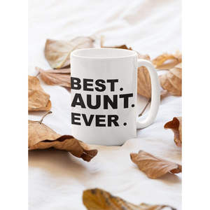 Meilleure tante de tous les temps, tasse en céramique artisanale de 600 ml avec couvercle, design minimaliste, logo personnalisable, compatible micro-ondes, cadeau idéal pour la fête des pères - Product Image 1