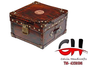 <b>Wooden</b> Leather <b>Box</b> With Antique Finish /<b>gift</b> <b>Wooden</b> <b>Box</b> / Hand Work <b>Wooden</b> <b>Box</b> - Product Image 6