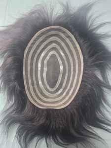 Lace PU Hair Toupee <b>Wig</b> for <b>Men</b>-Indian Remy Hair Prosthesis with Natural Wave & Kinky Straight Styles 40-80g Weight - Product Image 3