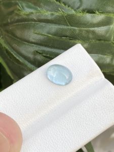 พลอยคาโบชองรูปไข่พลอยสีฟ้าจากหินธรรมชาติที่มีความมันวาวแบบหลวมสำหรับทำเครื่องประดับ2.00กะรัต - Product Image 2