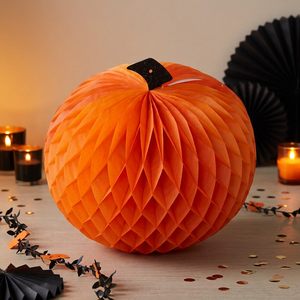 Décoration de table en forme de citrouille en papier nid d'abeille écologique pour la fête d'Halloween - Product Image 2