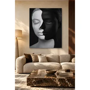 ภาพพิมพ์บนผ้าใบหน้าคนผิวสองสี ครึ่งดำครึ่งขาว ของฟิดา - Product Image 5