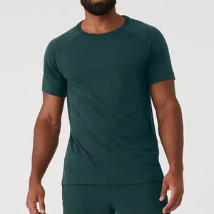 T-shirt pour hommes 2025 Wholesale Factory Direct | T-shirt décontracté à manches courtes respirant et col rond de couleur unie - Product Image 1