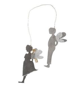 Ensemble de 2 décorations de Noël suspendues en fer galvanisé de haute qualité, faites à la main, pour une décoration de maison festive et chaleureuse - Product Image 1