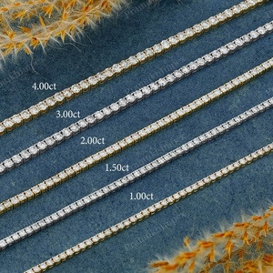 Pulsera de Tenis con Diamantes Moissanite, Pulseras de Plata de Ley 925 Hechas a Medida, Venta Directa de Fábrica, Pulsera de Tenis en Oferta, Joyería de Regalo - Product Image 2