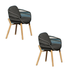 Silla de comedor de diseño clásico y atemporal, material ecológico, patas de madera, silla de ratán para hotel, villa, directo de fábrica. - Product Image 2