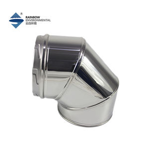 Coudière d'échappement Rainbow Chimney 6'' en acier inoxydable à double paroi <span class=keywords><strong>pour</strong></span> <span class=keywords><strong>tuyau</strong></span> <span class=keywords><strong>de</strong></span> poêle, 30/90 degrés, argent, garantie 5 ans - Product Image 1
