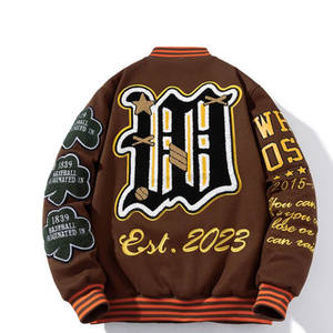 2025 Varsity chaqueta de béisbol para hombres logotipo personalizable bordado cuello tejido Letterman chaquetas - Product Image 2